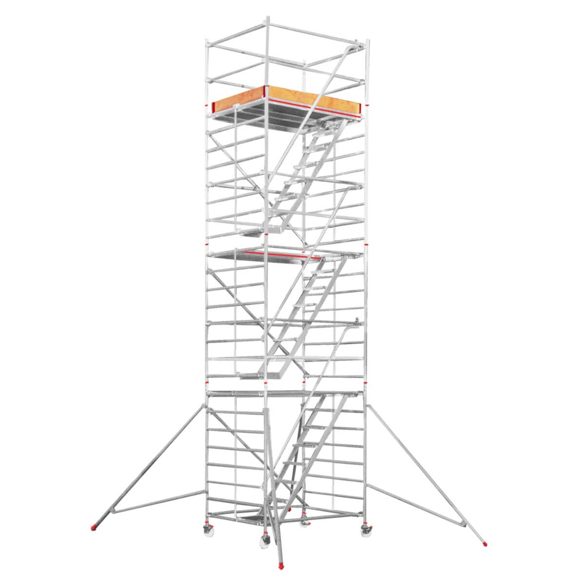 Double width stairway aluminum scaffold